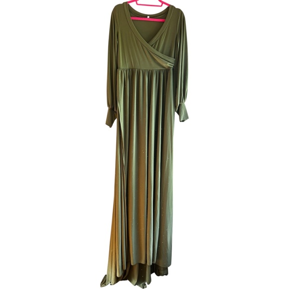 Unbranded maxi faux wrap dress with train Sz M - Picture 1 of 8
